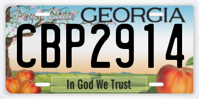 GA license plate CBP2914