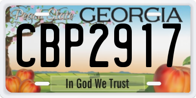 GA license plate CBP2917
