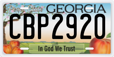 GA license plate CBP2920