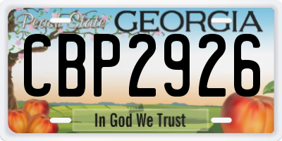 GA license plate CBP2926