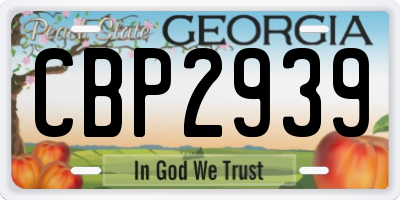 GA license plate CBP2939