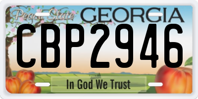 GA license plate CBP2946