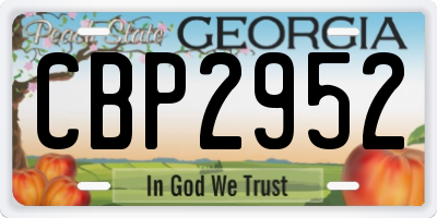 GA license plate CBP2952