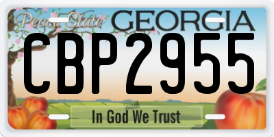 GA license plate CBP2955