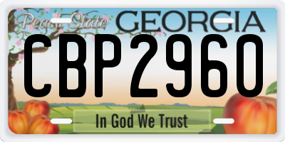 GA license plate CBP2960