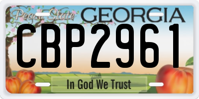 GA license plate CBP2961