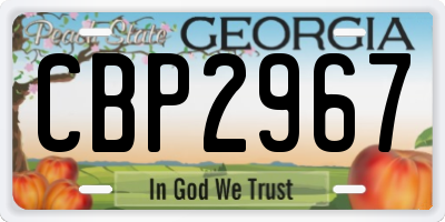GA license plate CBP2967