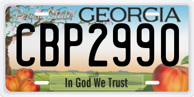 GA license plate CBP2990