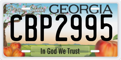 GA license plate CBP2995