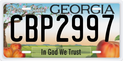 GA license plate CBP2997