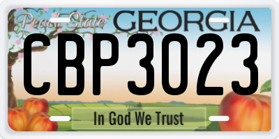 GA license plate CBP3023