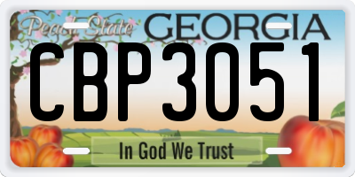 GA license plate CBP3051
