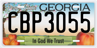 GA license plate CBP3055