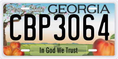 GA license plate CBP3064