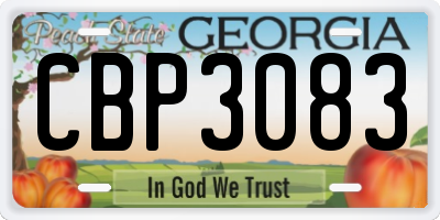 GA license plate CBP3083