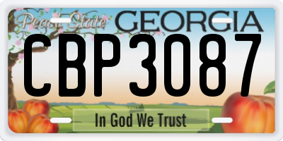 GA license plate CBP3087