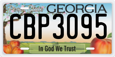 GA license plate CBP3095