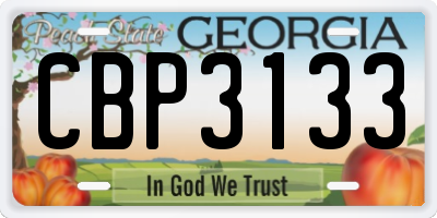 GA license plate CBP3133