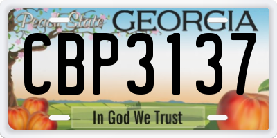 GA license plate CBP3137