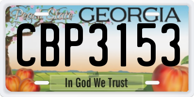 GA license plate CBP3153