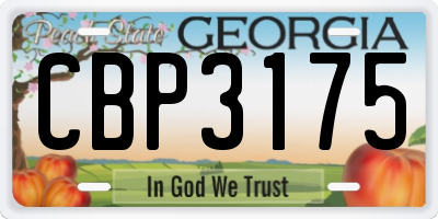 GA license plate CBP3175