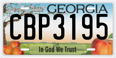 GA license plate CBP3195