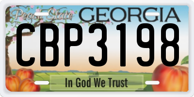 GA license plate CBP3198