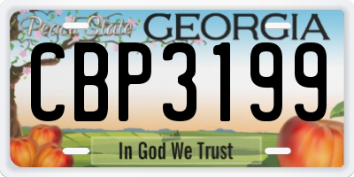 GA license plate CBP3199