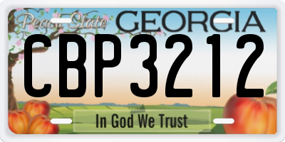 GA license plate CBP3212