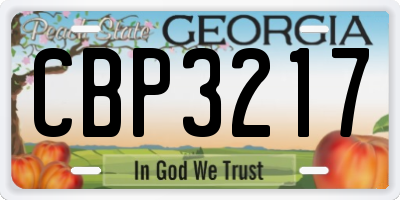 GA license plate CBP3217