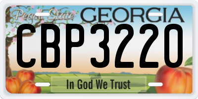 GA license plate CBP3220