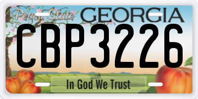 GA license plate CBP3226