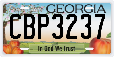 GA license plate CBP3237