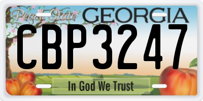 GA license plate CBP3247