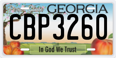 GA license plate CBP3260