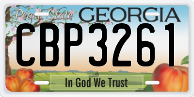 GA license plate CBP3261