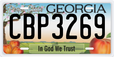 GA license plate CBP3269