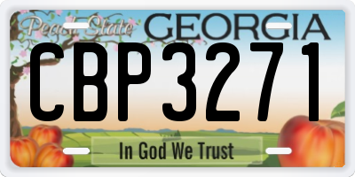 GA license plate CBP3271