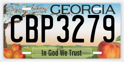 GA license plate CBP3279