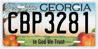 GA license plate CBP3281