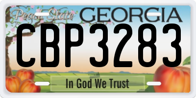 GA license plate CBP3283