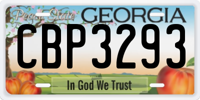 GA license plate CBP3293