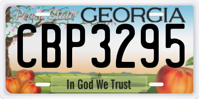 GA license plate CBP3295