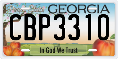 GA license plate CBP3310