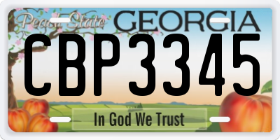 GA license plate CBP3345