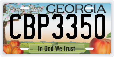 GA license plate CBP3350