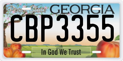 GA license plate CBP3355