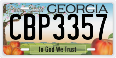 GA license plate CBP3357
