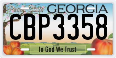 GA license plate CBP3358