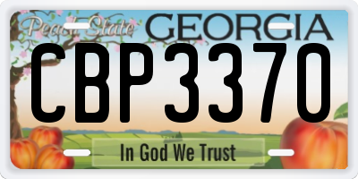 GA license plate CBP3370